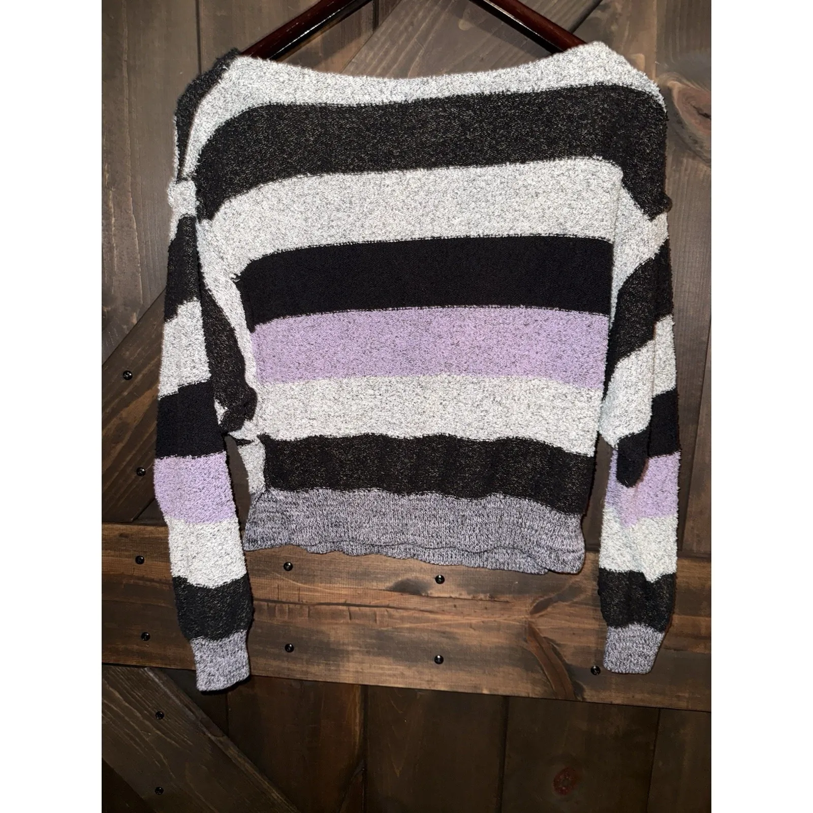Free People Women Size S Cropped Striped Y2K‎ 90' Candyland Knit Sweater - Image 4