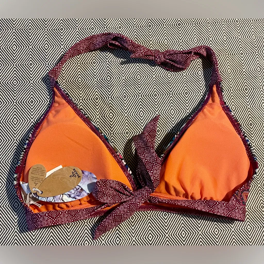 Prana - Lahari Halter Bikini Top | Pomegranate Marrakesh - NWT | Large - $55 - Image 8