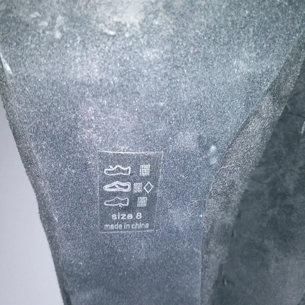 Michael Antonio Black Suede Fringe Heeled Booties Western Festival Size 8 - Image 10