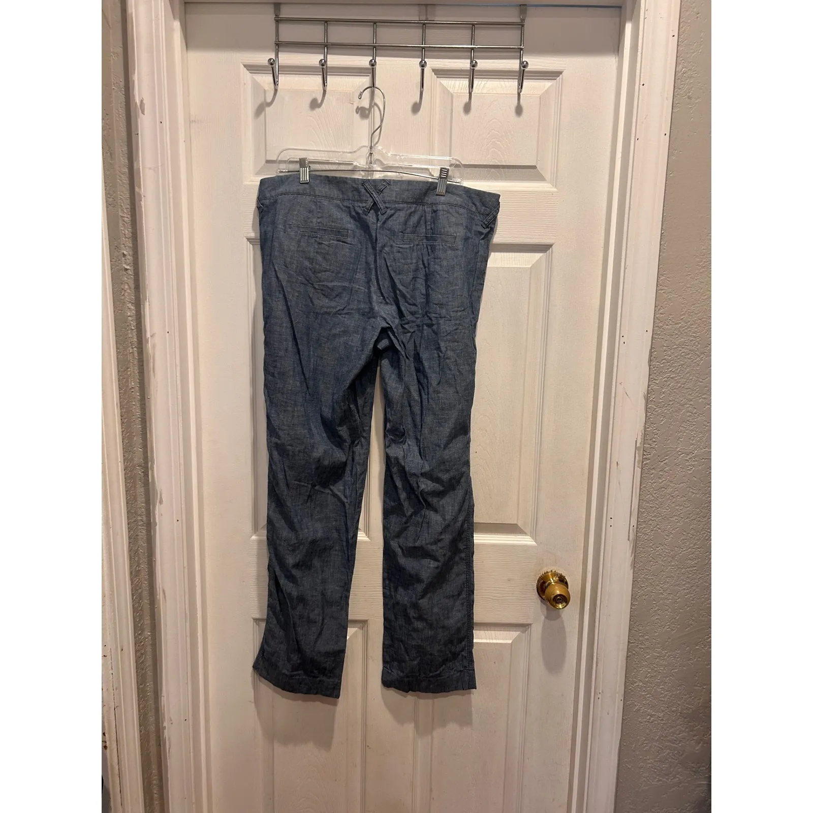 J.Crew Belmarin Blue Chambray Pants Womens Size 12 Casual Lightweight - Image 4