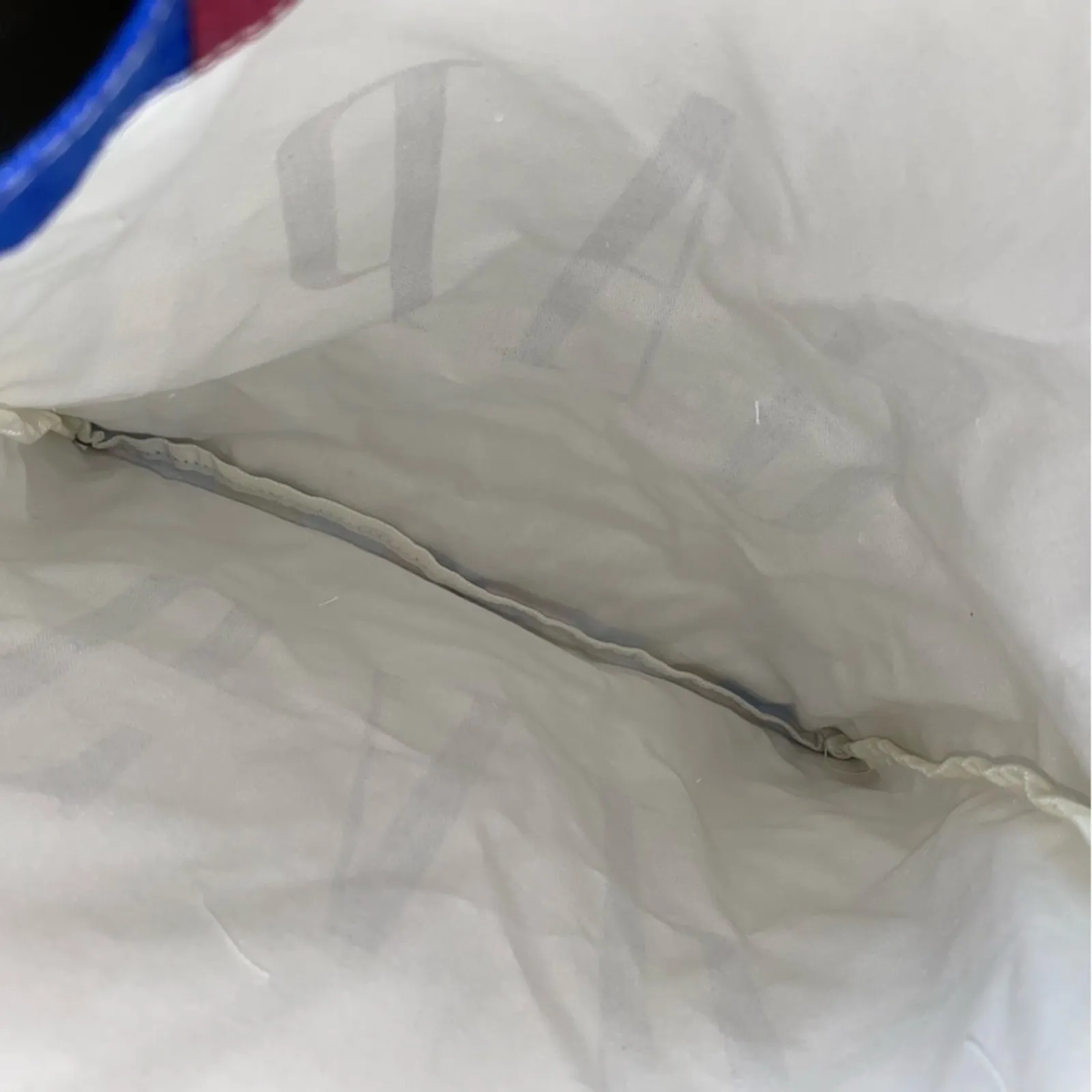 NWOT Logo Canvas Tote White Rainbow Trim Minimalist Shopper Reusable Carryall - Image 3