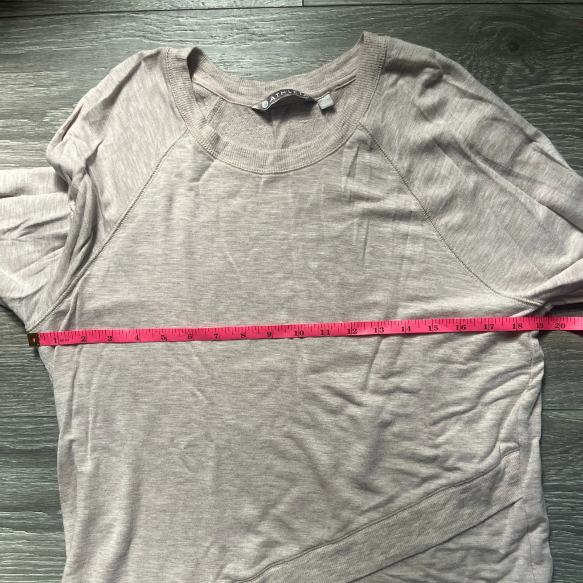Athleta Dusty Pink Long Sleeves Crossover Hem Soft Comfy Sweatshirt Size L Yoga - Image 7