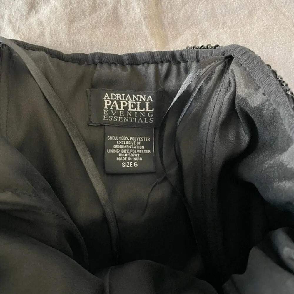 Adrianna Papell mini dress wedding formal sequin prom black strapless size 6 - Image 8