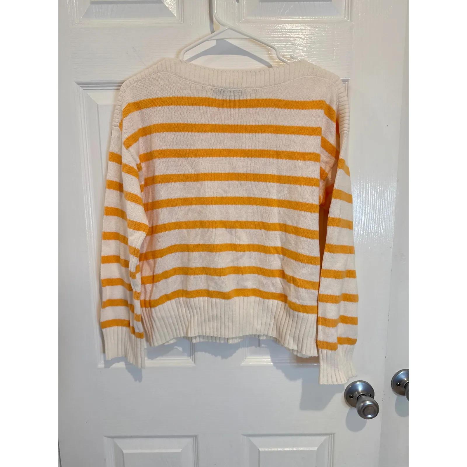 LOFT Striped Sweater Crew Neck Pullover Casual Everyday Top‎ Medium - Image 6