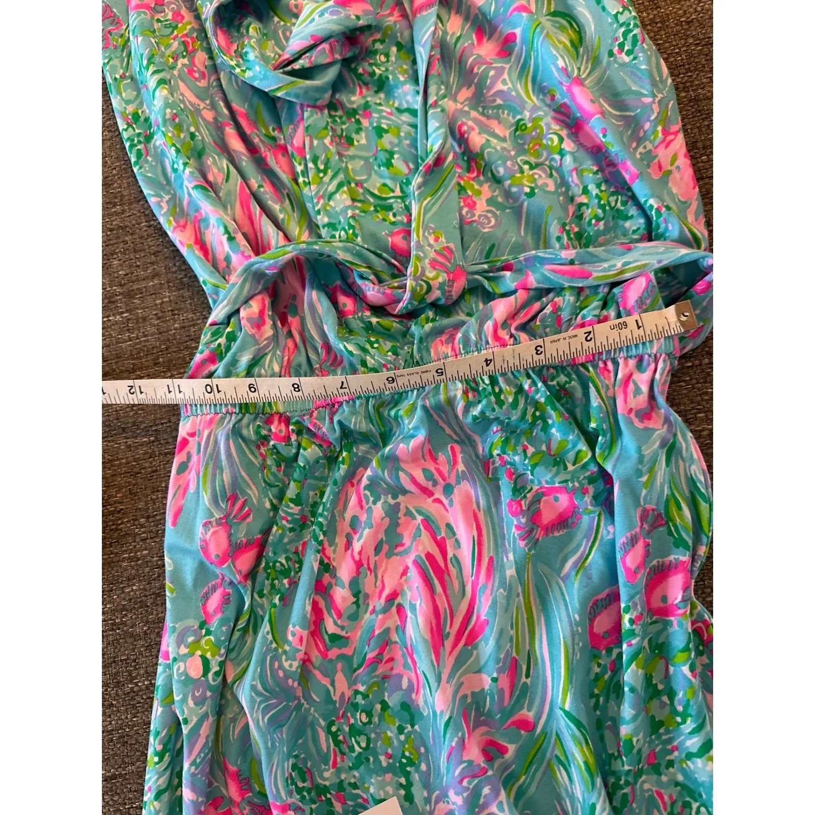 Lilly‎ Pulitzer Odella  Maxi Dress Off Shoulder best fishes  Belted Size S NWTs - Image 8