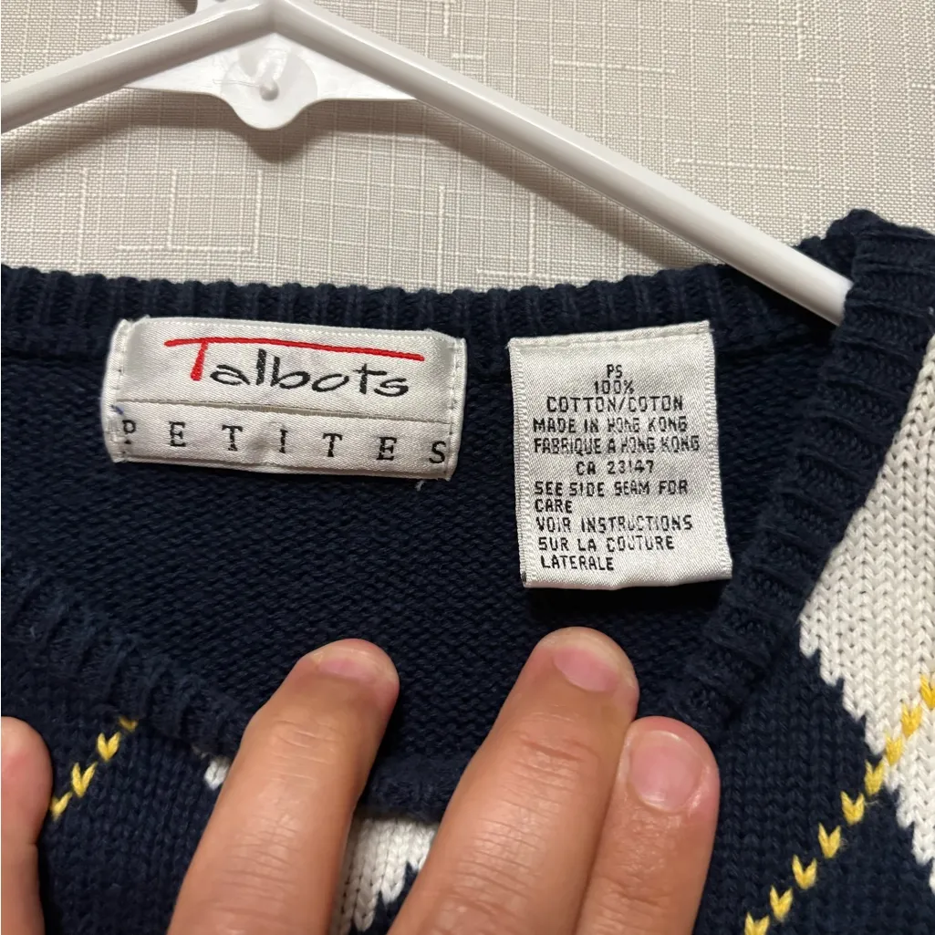 Talbots Petite PS,Argyle Sweater - Image 3