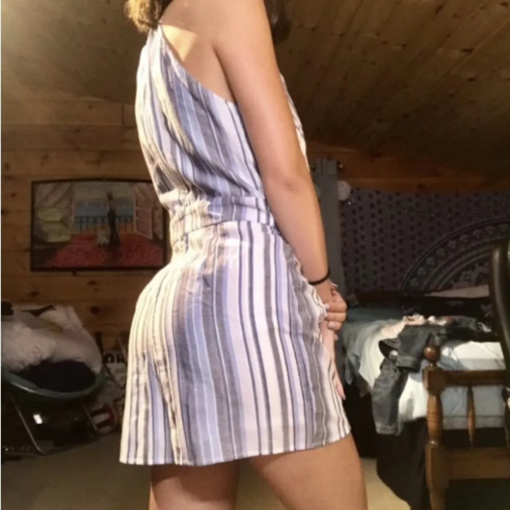 NWT Crystal Sky Womens Size Small Striped romper blue and white - Image 2