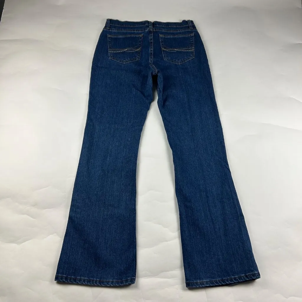 LONG Wrangler Dark Wash Denim Bootcut Jeans 10 - Image 5
