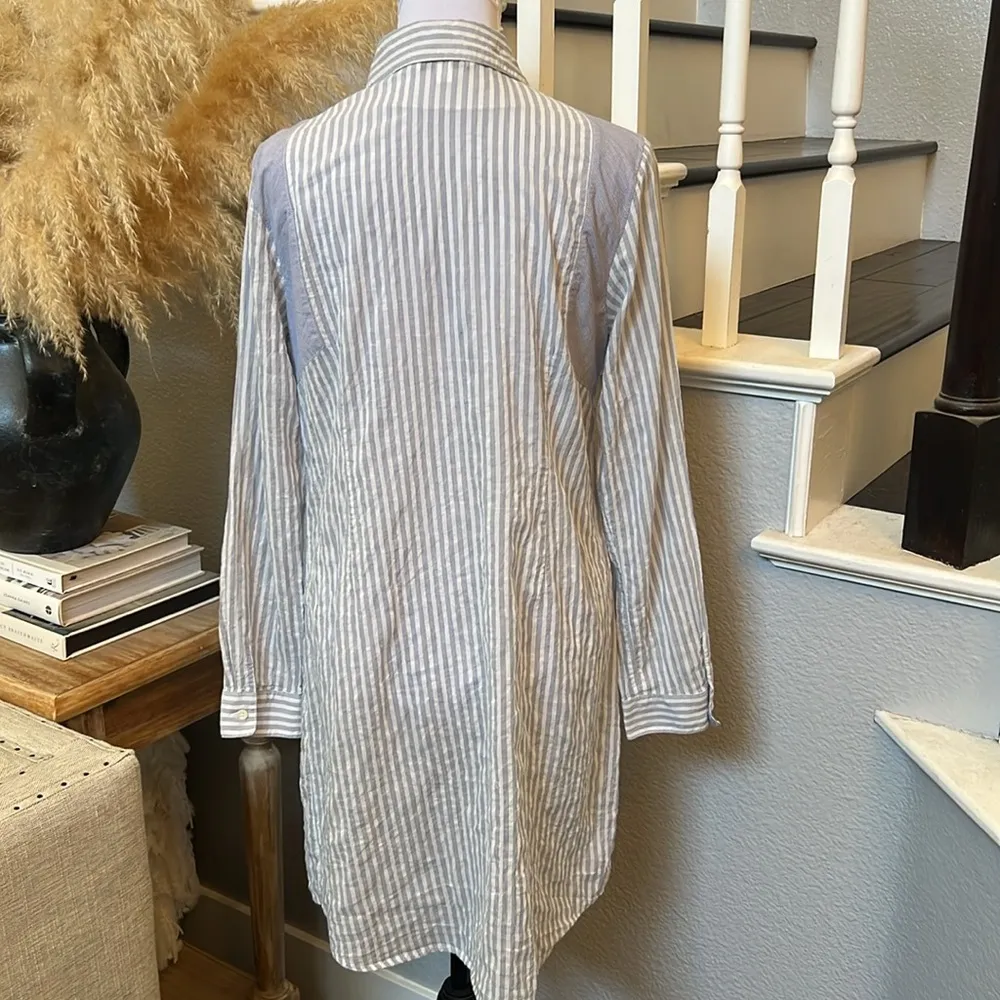 CAbi Button Down Striped Long Sleeve Shirt Dress Size Medium - Image 6