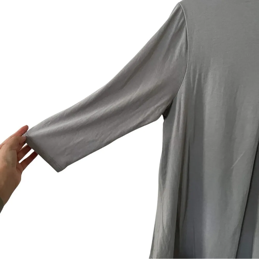 J JILL Pure Elliptical Layered Top Light Gray Large - Image 4