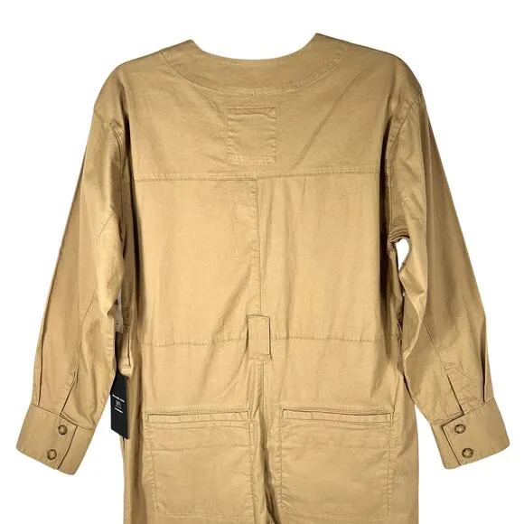Abercrombie & Fitch x N. Benefield Wide-Leg Coverall Jumpsuit Sz XS Tan *No Belt - Image 8