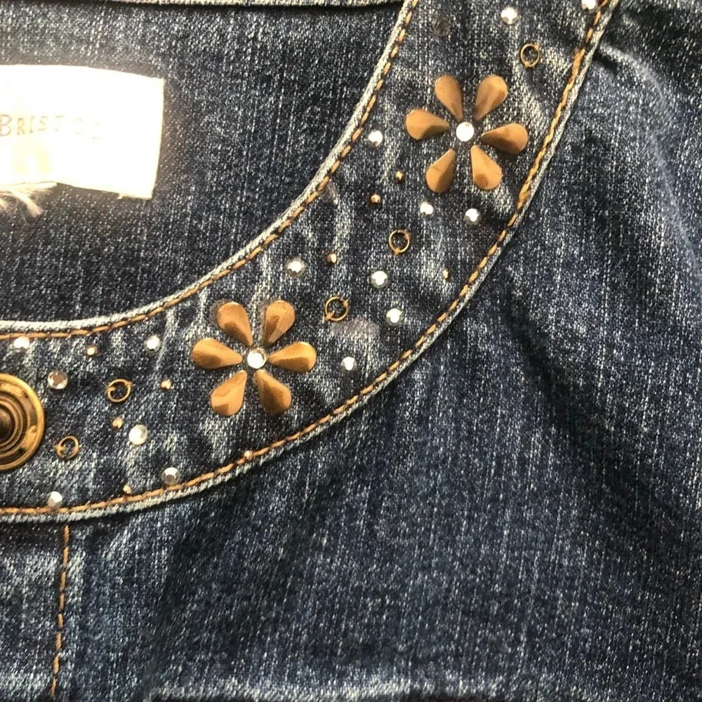 SUSAN BRISTOL BEADED EMBELLISHED Y2K DENIM JACKET - Image 3