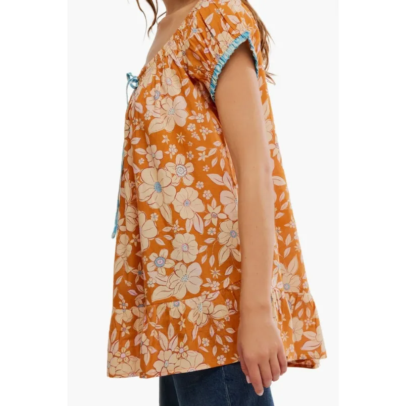 Free People Frankie Floral Tunic Honey Ginger - Image 3