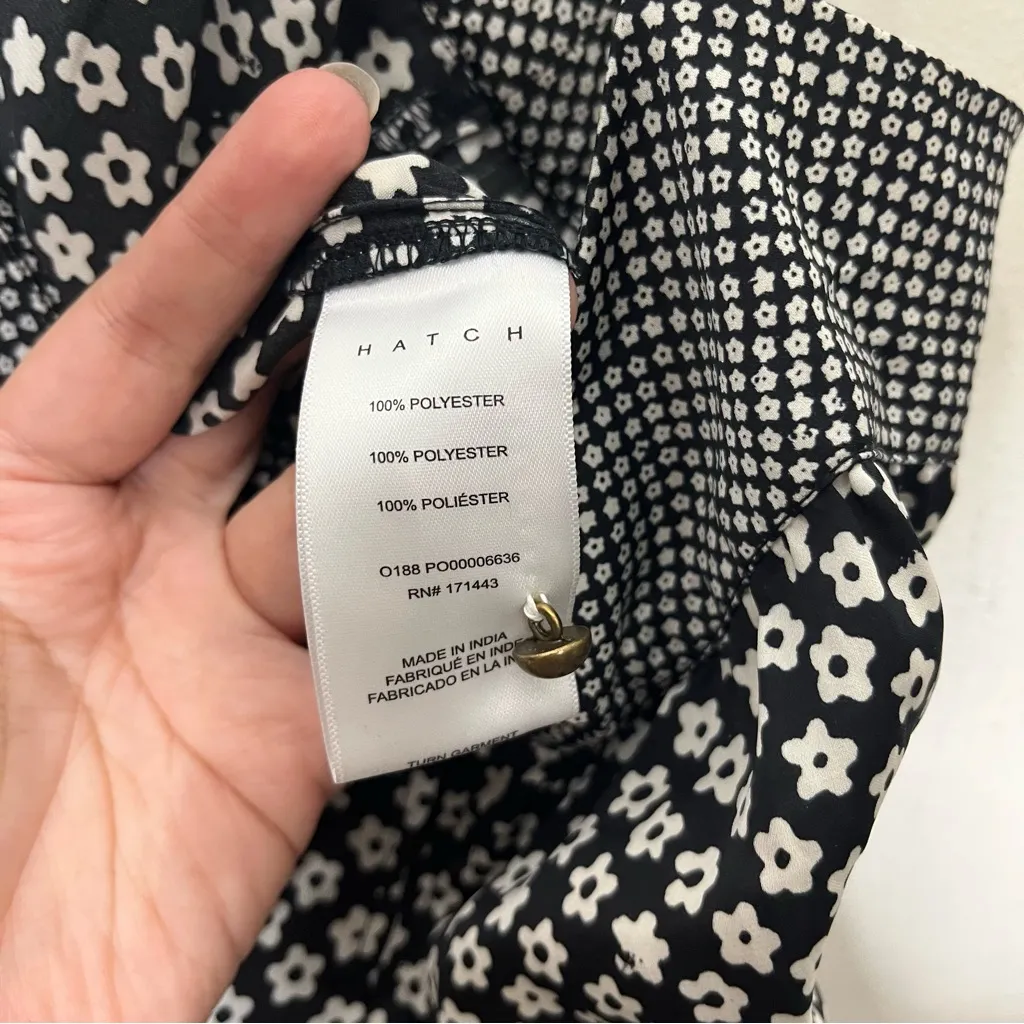 Hatch Portia Jumpsuit Women’s Medium Black White Floral Print Maternity Casual - Image 12