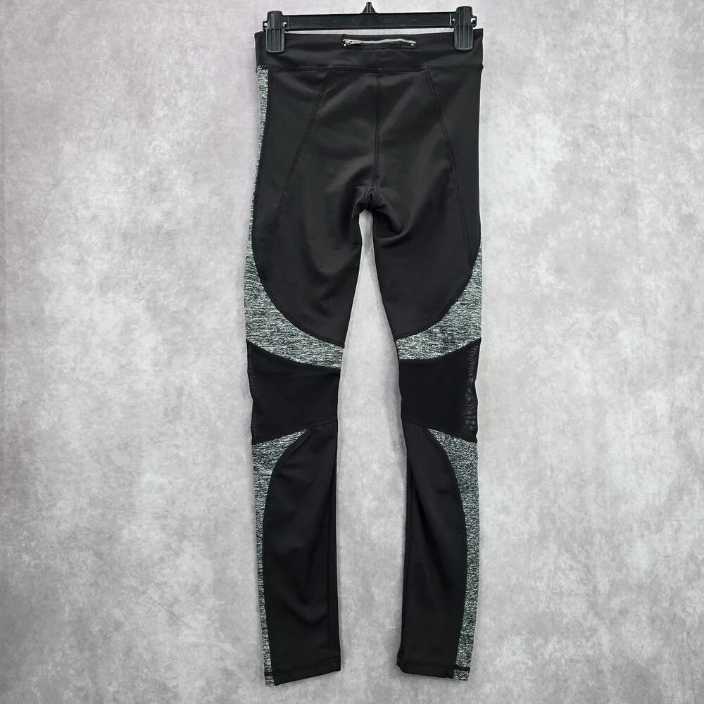 Therapy Black Gray Long Activewear Running Mesh Legging Pants Bottoms Yoga Large - Image 2