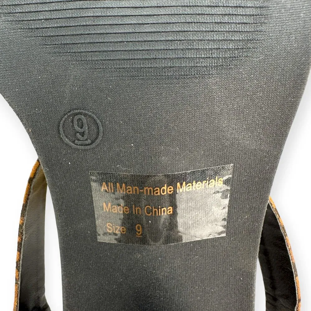 Wild Diva | NWOT | Sz 9 | Animal Print Open Toe Chunky Heel Strappy Dress Pump - Image 11