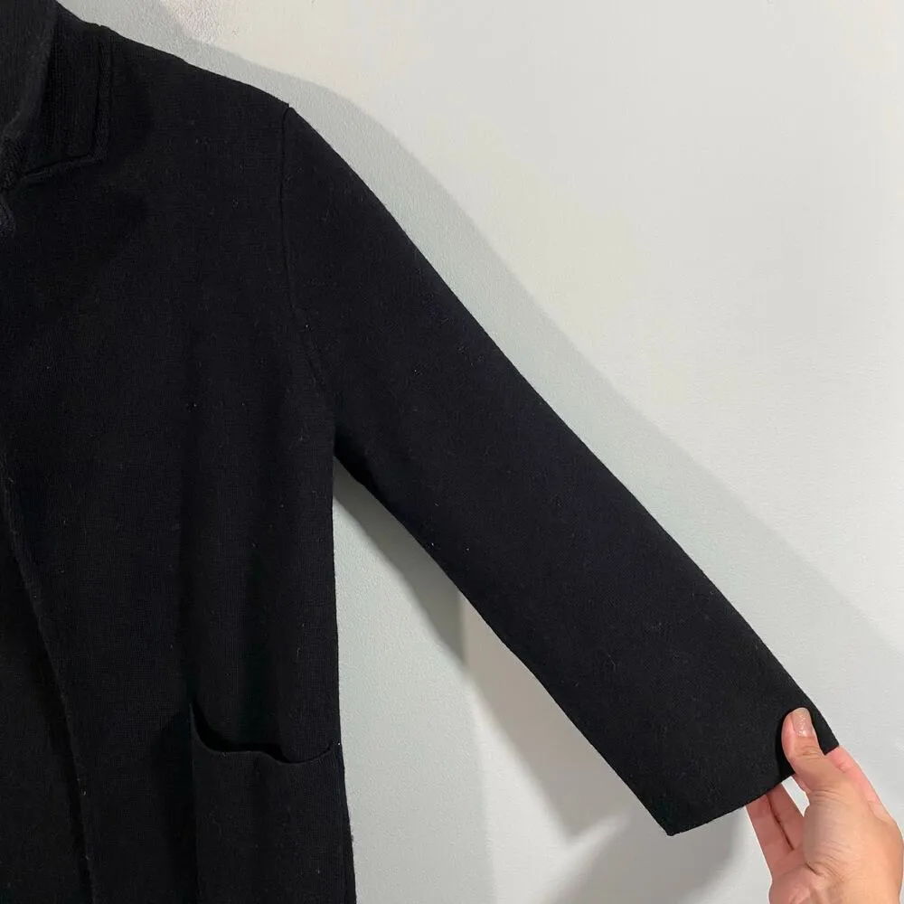 J Crew Women Black 100% Merino Wool Open Front Sweater Blazer Size S #G7746 - Image 6