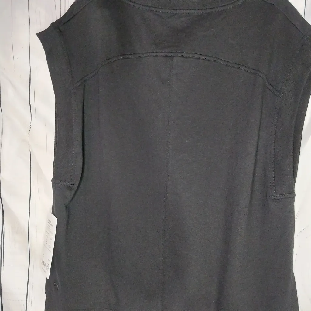 Athleta Retroterry Black V-Neck Athletic  Sleeveless Sweatshirt NWT - Image 9