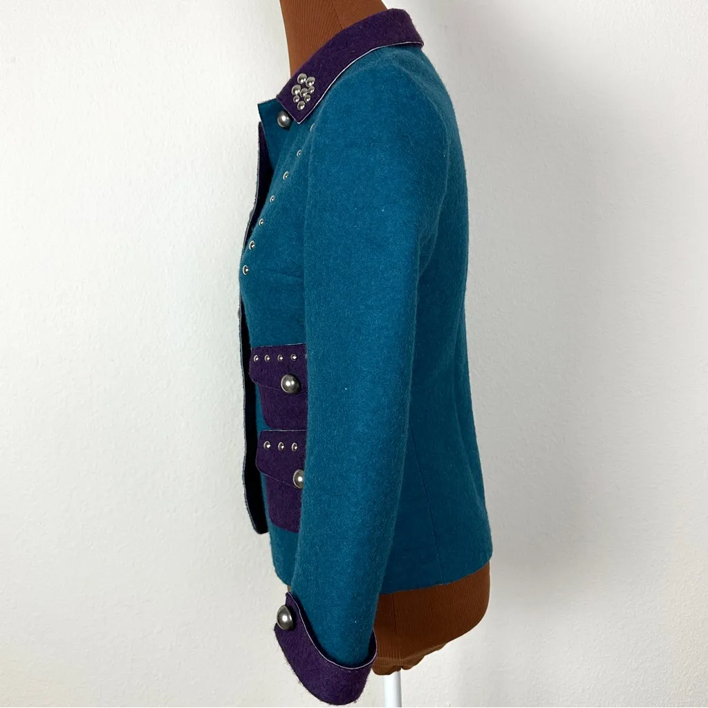 De’ HART Wool Blazer Made in Italy Blue Size undefined - Image 6