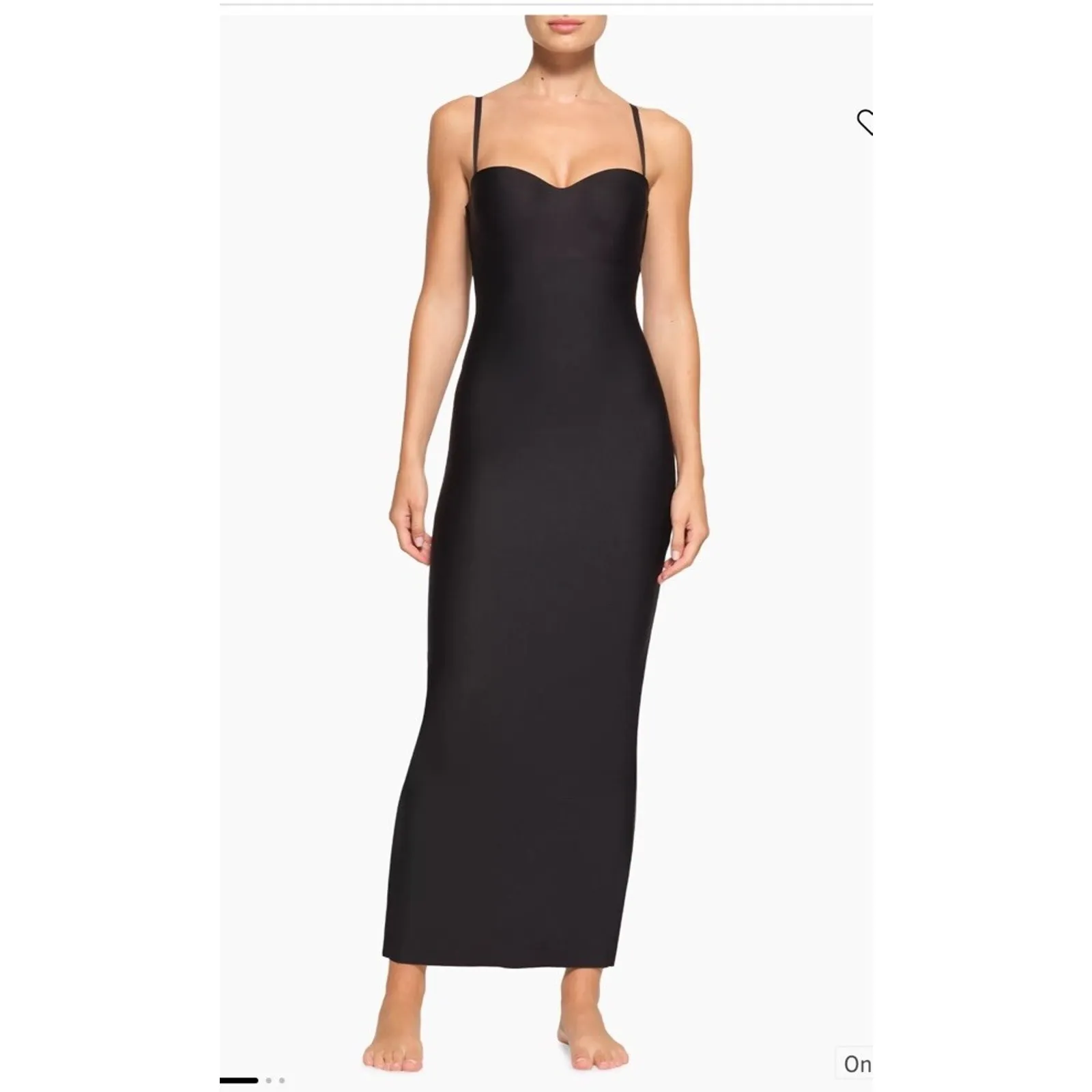 Skims Body Underwire Long Dress- Sz: Large Black Retail $148.00 - Image 3