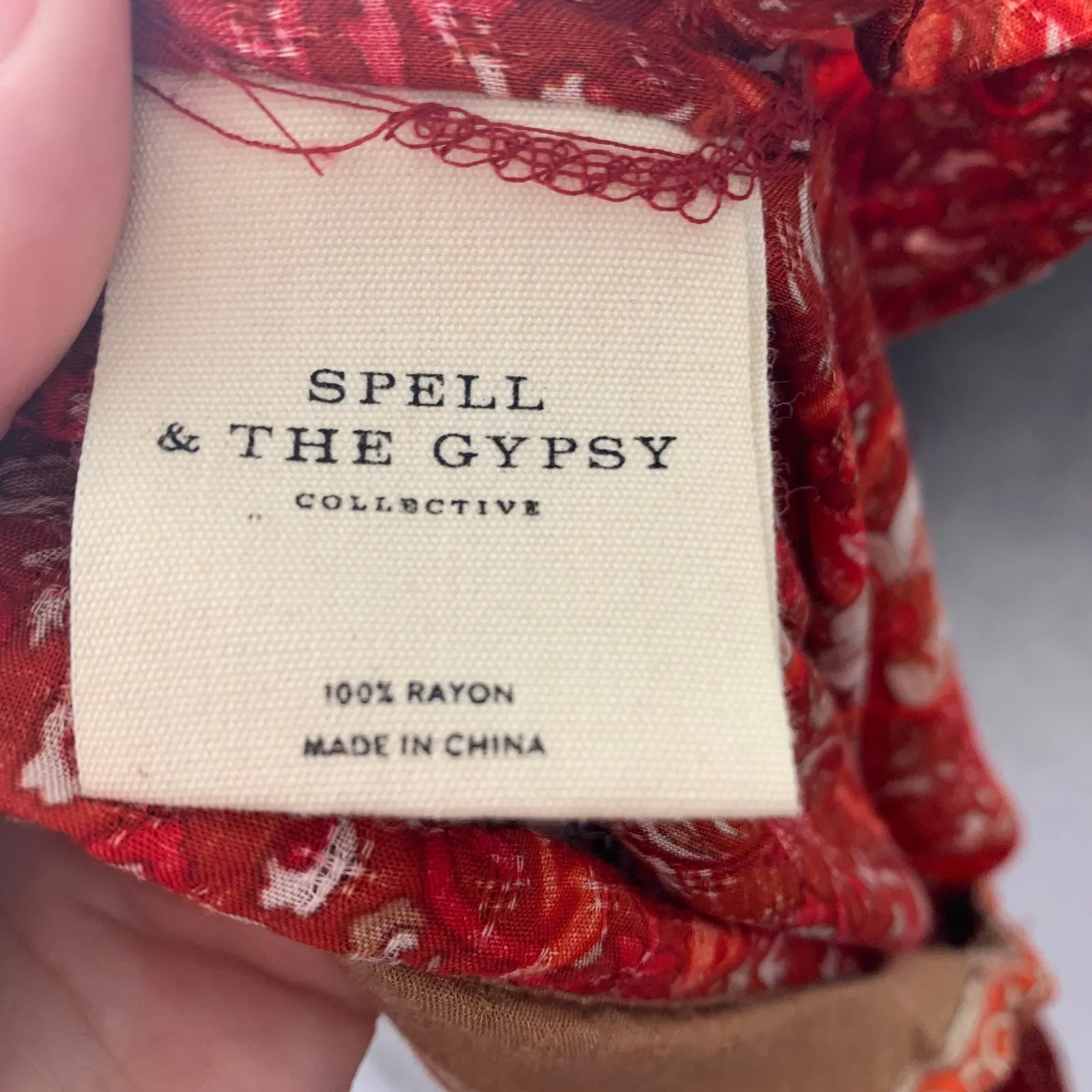 Spell & the Gypsy Jewel Palazzo Pant in Copper Womens XS Paisley Red - Image 16