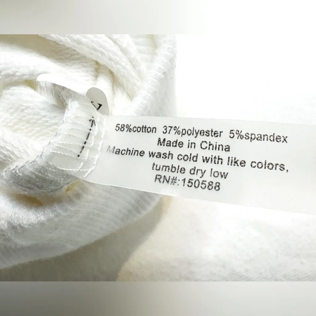 Sundays Euphemia White Knit Zip Neck Pullover Sweatshirt Top Shirt Size XS - Image 10