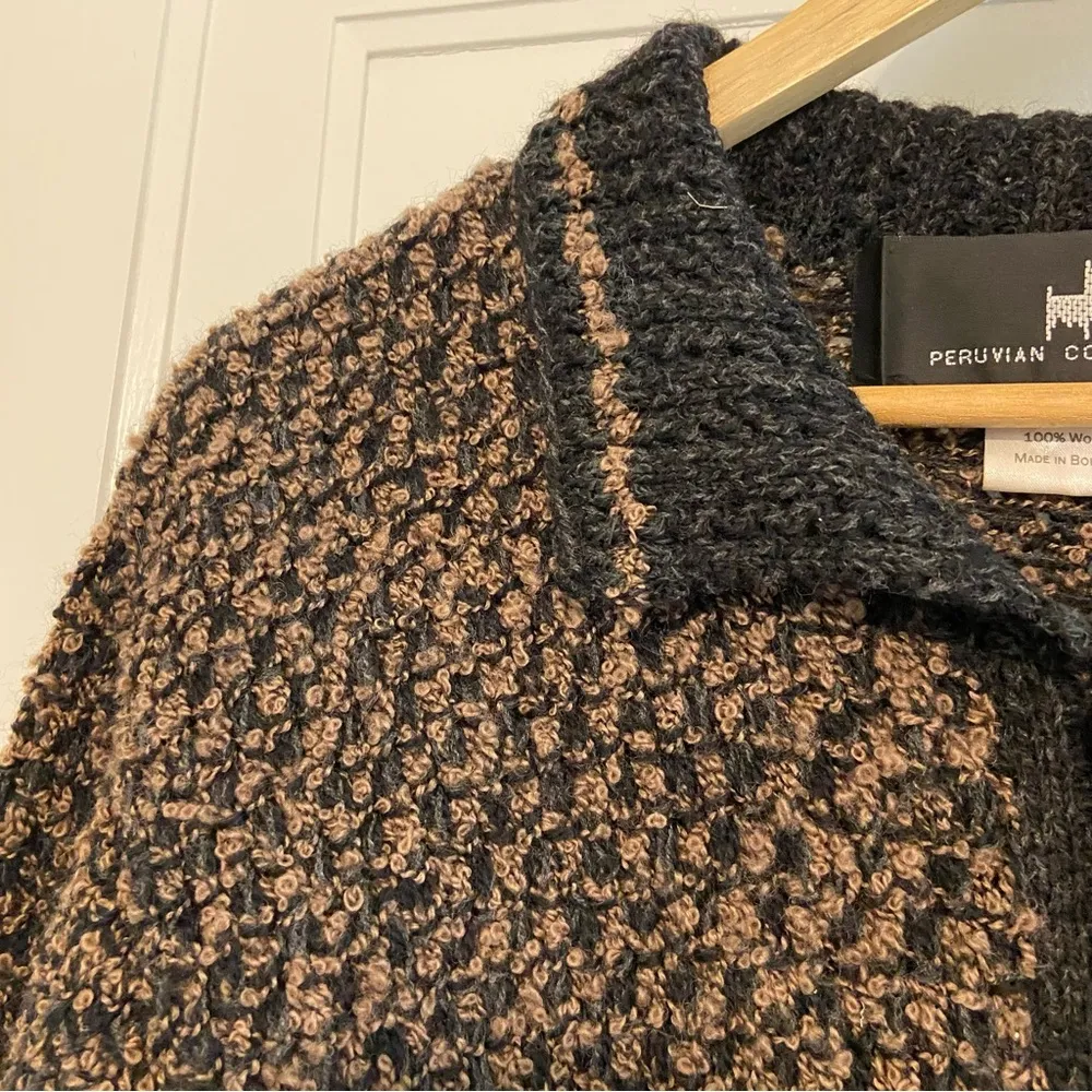 Peruvian Connection Button down wool cardigan - Image 3