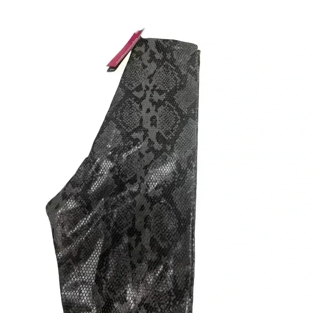 Commando Reptile Embossed Faux Leather Leggings In Gray Snake Skin Size Small - Image 7