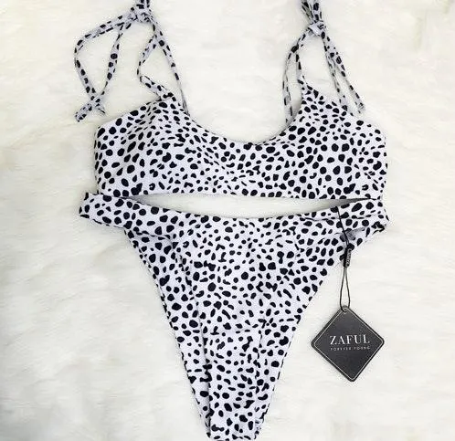 Zaful Printed Tie Bikini - Image 2