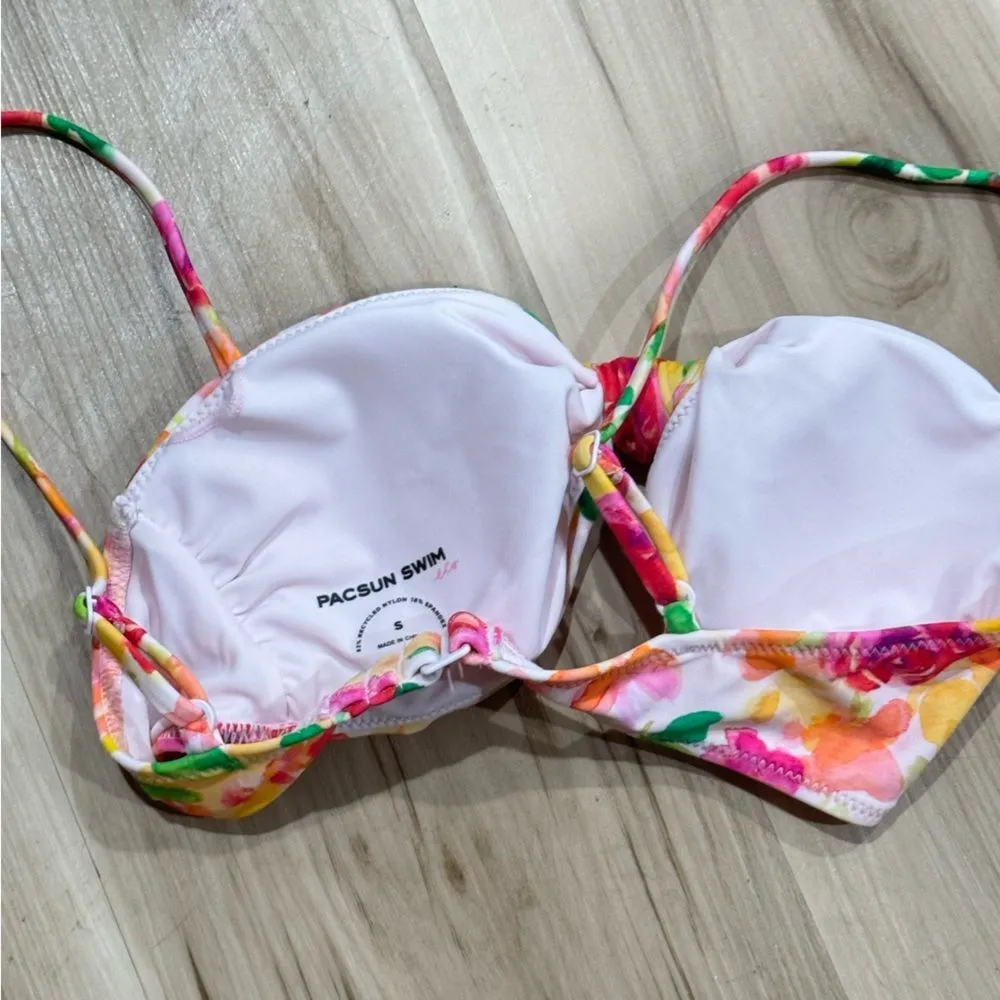 Pacsun Floral Sierra Knotted Tank Bikini Top Women’s Small - Image 4