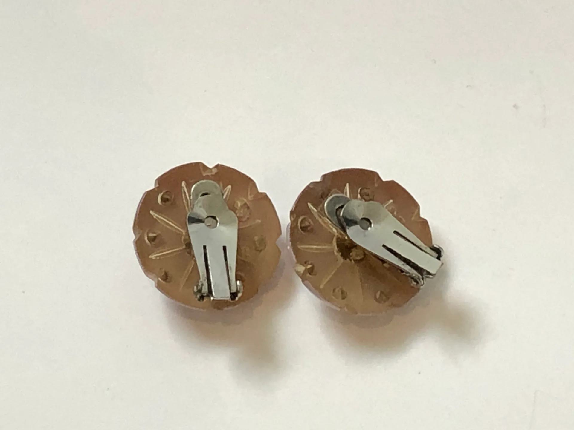 Magnificent Vintage Clip On Earrings Purple Enamel W Sparkles Rhinestones - Image 9