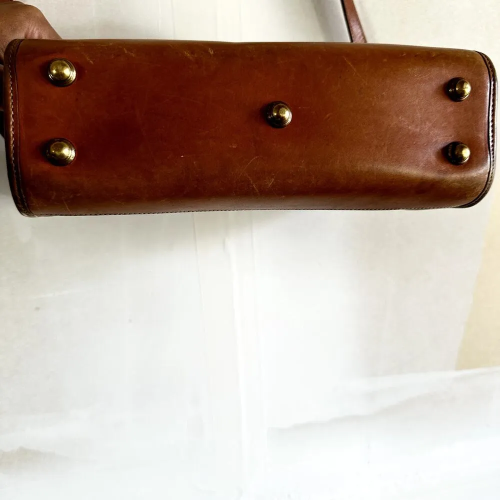 Vintage Dooney & Bourke Crossbody Satchel Bag  Adjustable Zip Closure Brown - Image 7