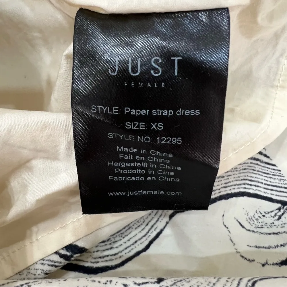 Anthropologie JUST Female Paperstrap Brush Stroke Prints Sz XS Dress Party Vacay Black - Image 16