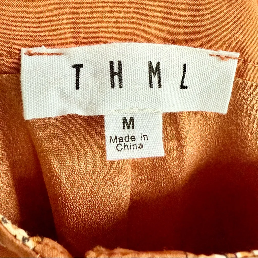 THML Selina Cheetah Print Tiered Dress, Rust Orange | Size Medium - Image 10