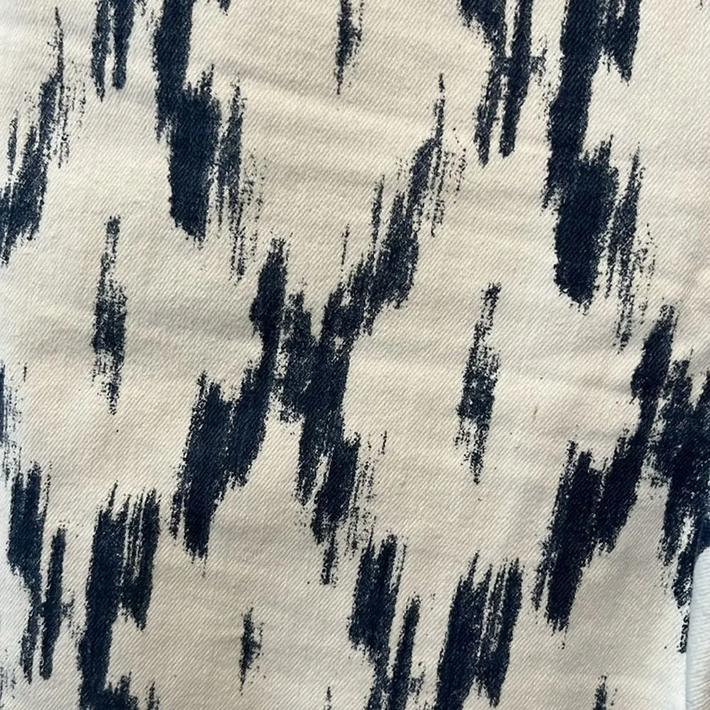 FREE PEOPLE Indigo Skies Printed Cropped Leg Jeans, Size 27 - Image 2