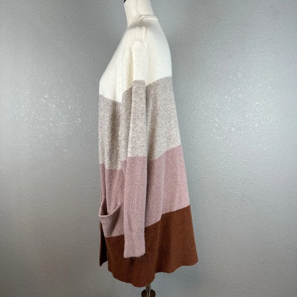 Madewell Womens Ryder Stripe Cardigan Sweater L Large Multicolor Merino Alpaca - Image 4