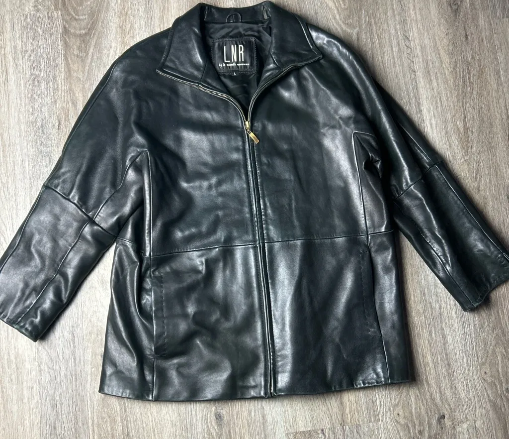 LNR by La Nouvelle Renaissance Genuine Leather Jacket – Size Large Black - Image 1