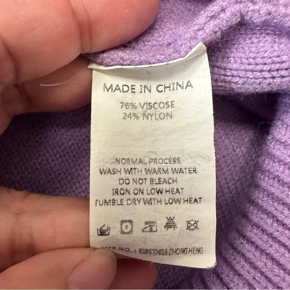 Simplee Sweater Knit‎ Pullover Womens Size Large Purple - Image 8