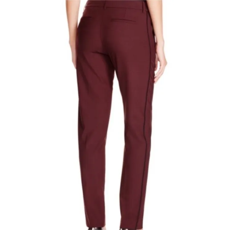 Vince Wool Pants Women's 12 Tuxedo Stripe Slim Straight Tapered Trouser Office - Image 2