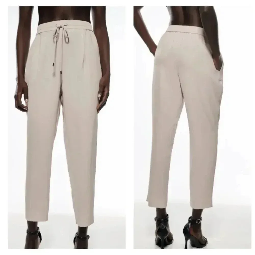 Zara Beige‎ Lightweight Polyester Office Pant - Image 2