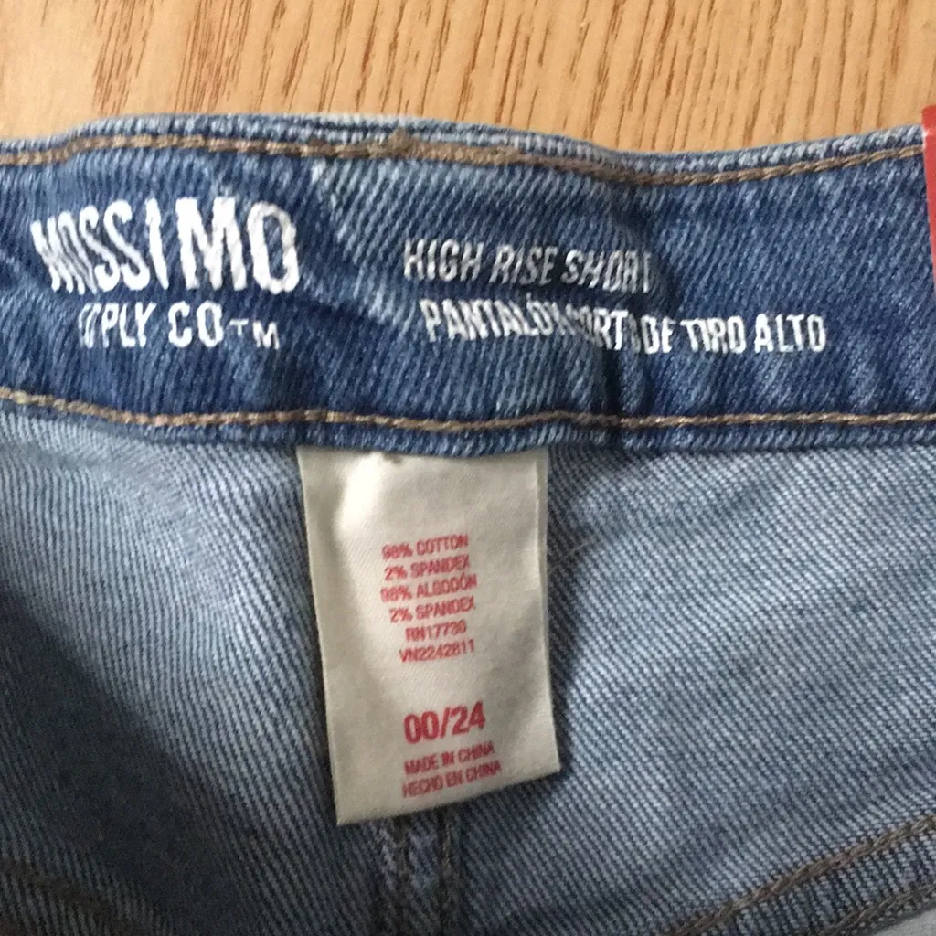New Womens Mossimo Patriotic Stretch Jean Short Shorts 2.5” High Rise Size 00/24 Blue - Image 4