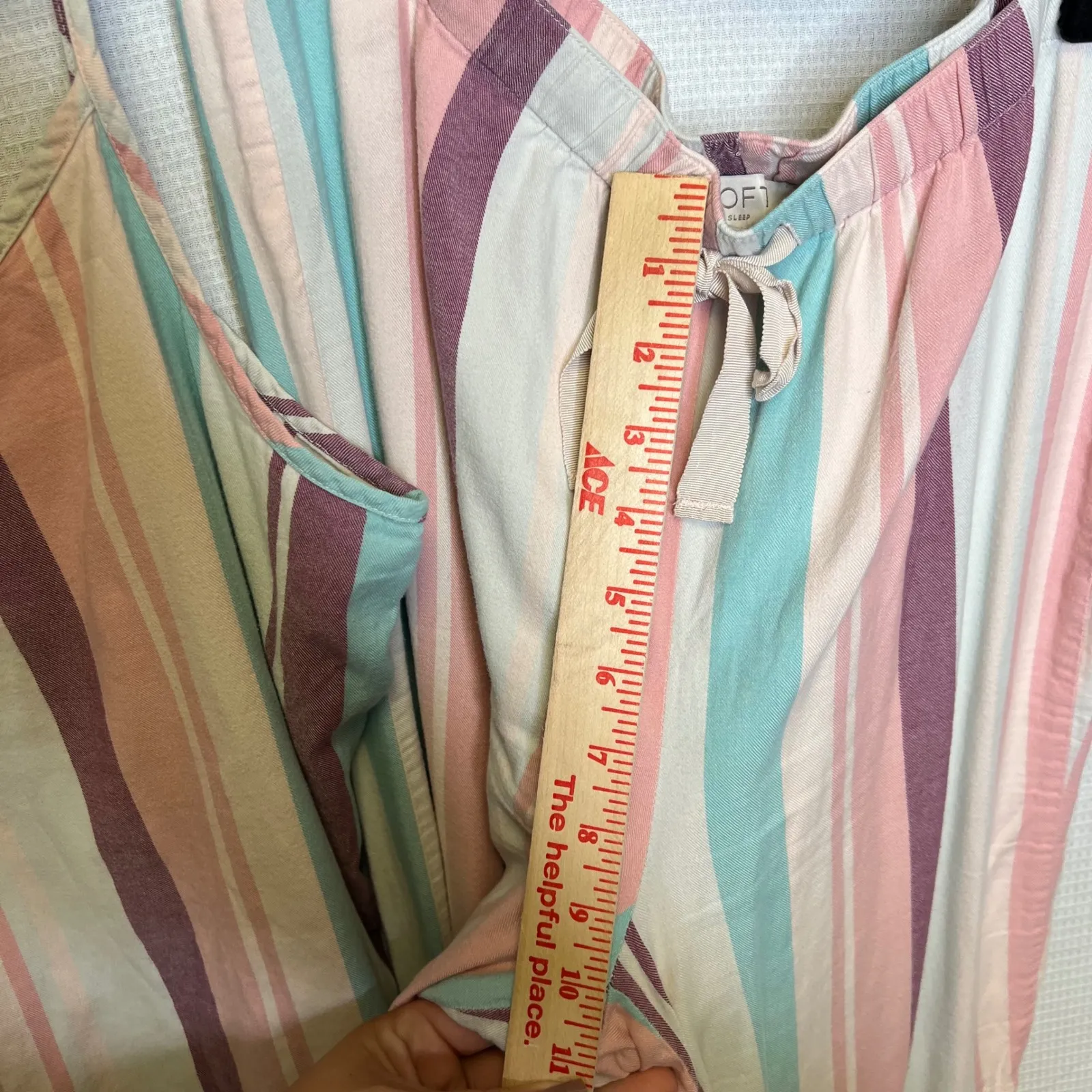 LOFT Sleep Pajama Set Women's Small Striped Cami‎ Top & Pants Lounge Wear - Image 7