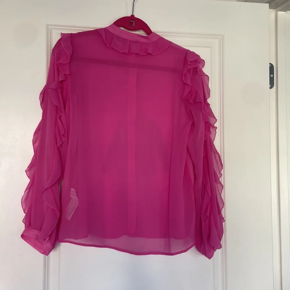 Zara pink frills blouse. Xs - Image 9