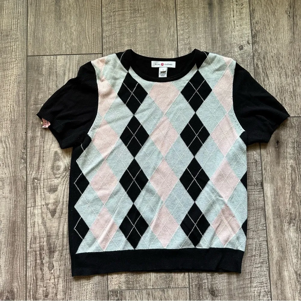 Vintage Y2K Silk & Cashmere argyle sweater set - Real Clothes [H3R] - Image 12