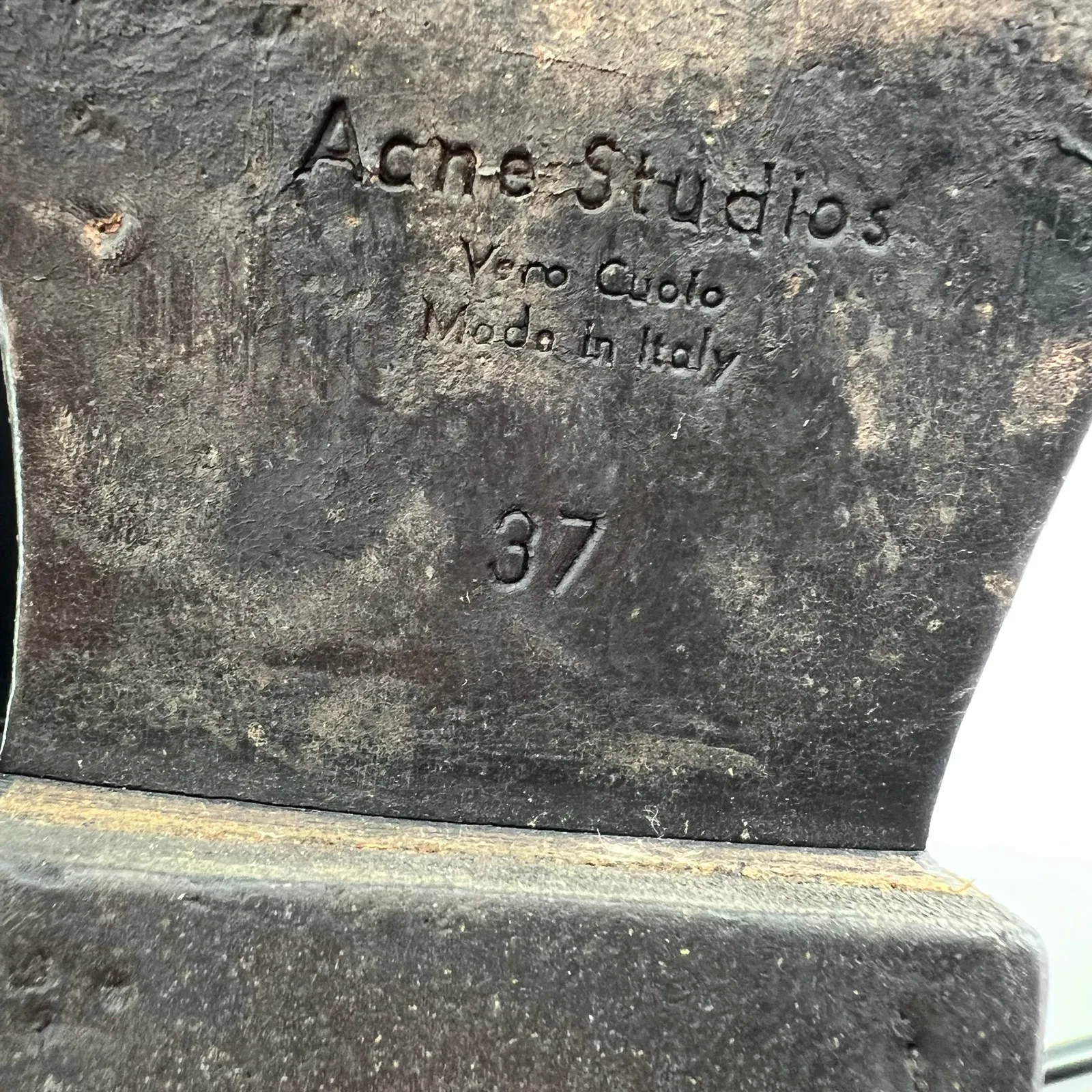 Acne Studios black brass soft leather booties stacked heel basic size 37 / US 7 - Image 4