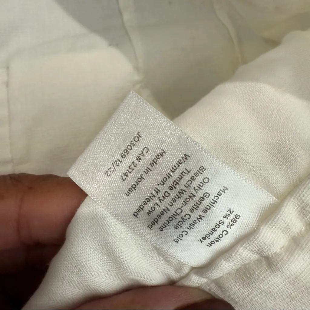 Talbots White Wide Leg Crop Pants Cargo Pockets Size‎ 16 - Image 8