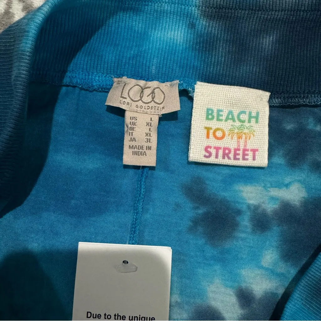 NWT LOGO by Lori Goldstein Benni‎ Beach to Street Tie-Dye Midi Skirt Size Large - Image 4