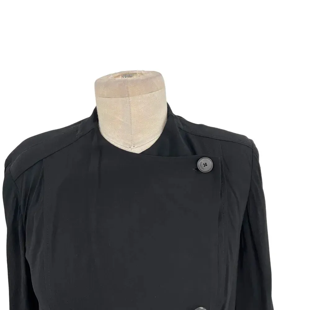 Aritzia Babaton Hamelin Jacket Crepe Draped Button‎ Drawstring Black Size XS - Image 4