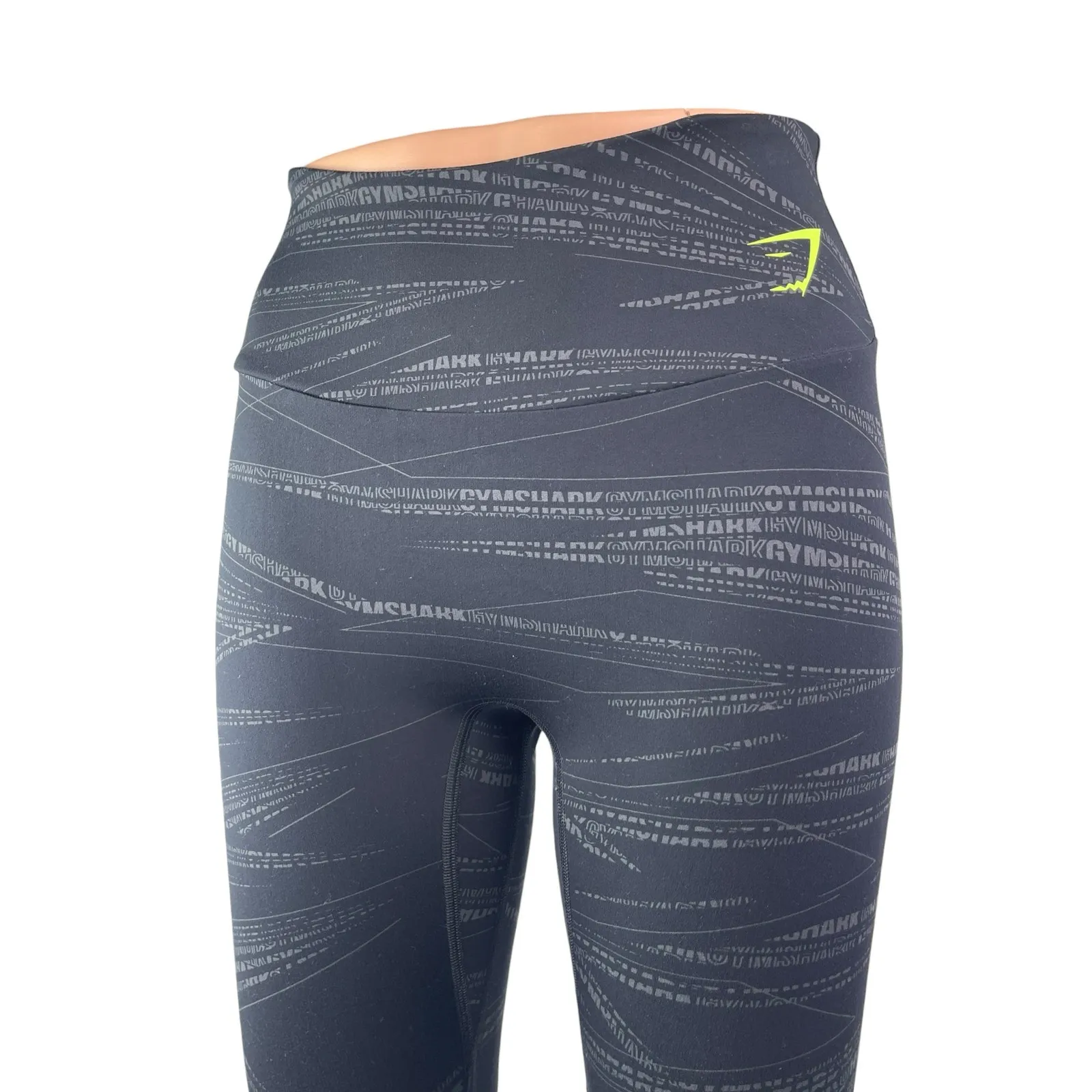 Gymshark Zone Graphic Women's Black High Rise Athletic Crop Leggings Pants Sz M - Image 2