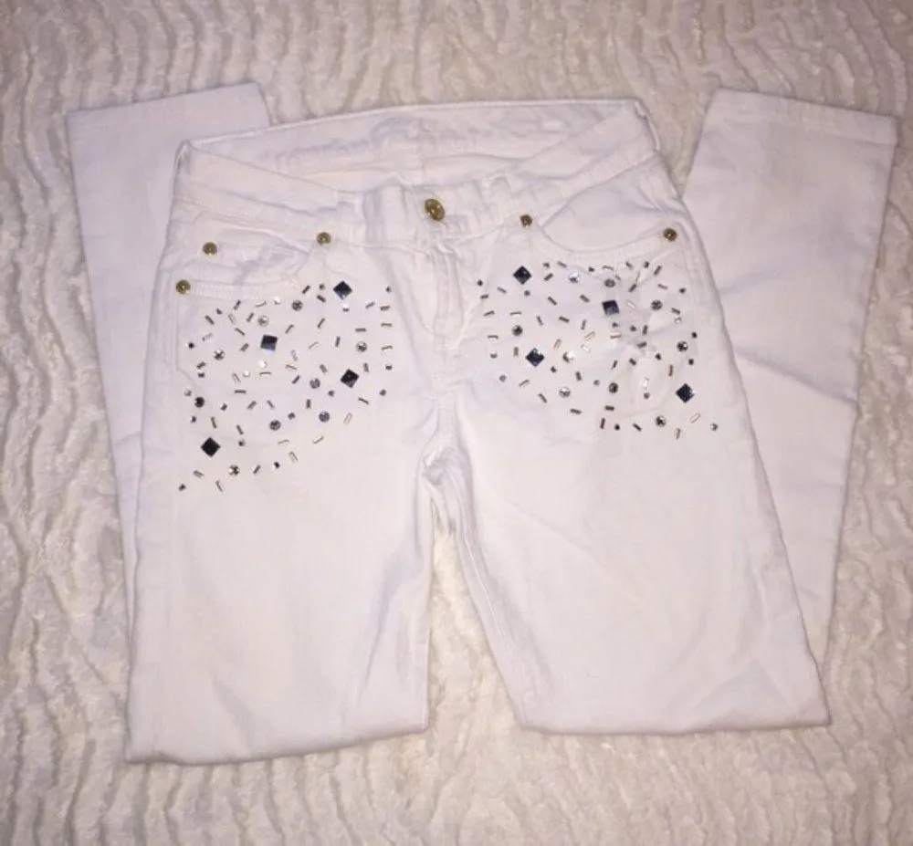 7 for all Mankind the Slim Cigarette Embellished White - Image 3
